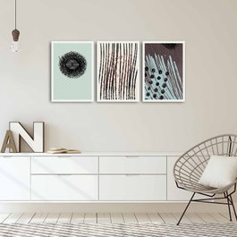 Wallity Cuadro Decorativo Enmarcado en MDF (3 Piezas) Multicolor